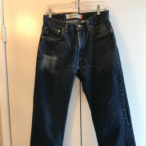 LEVI'S 505 MEN'S BLUE DENIM, REGULAR FIT, STRAIGHT LEG, SIZE:  32 X 32 - Picture 2 of 8